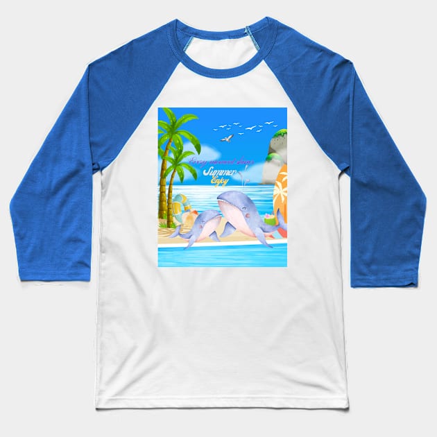 Enjoy summer every moment shines Baseball T-Shirt by ATime7